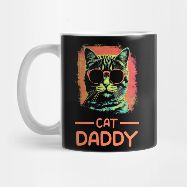 Retro Cat Daddy 80s 90S Style Cat Retro Cat Sunglasses by Happy Shirt